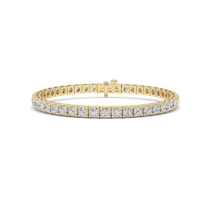 10Cttw Round Shaped Lab Grown Diamond (F/VS) Bracelet in 14K Gold
