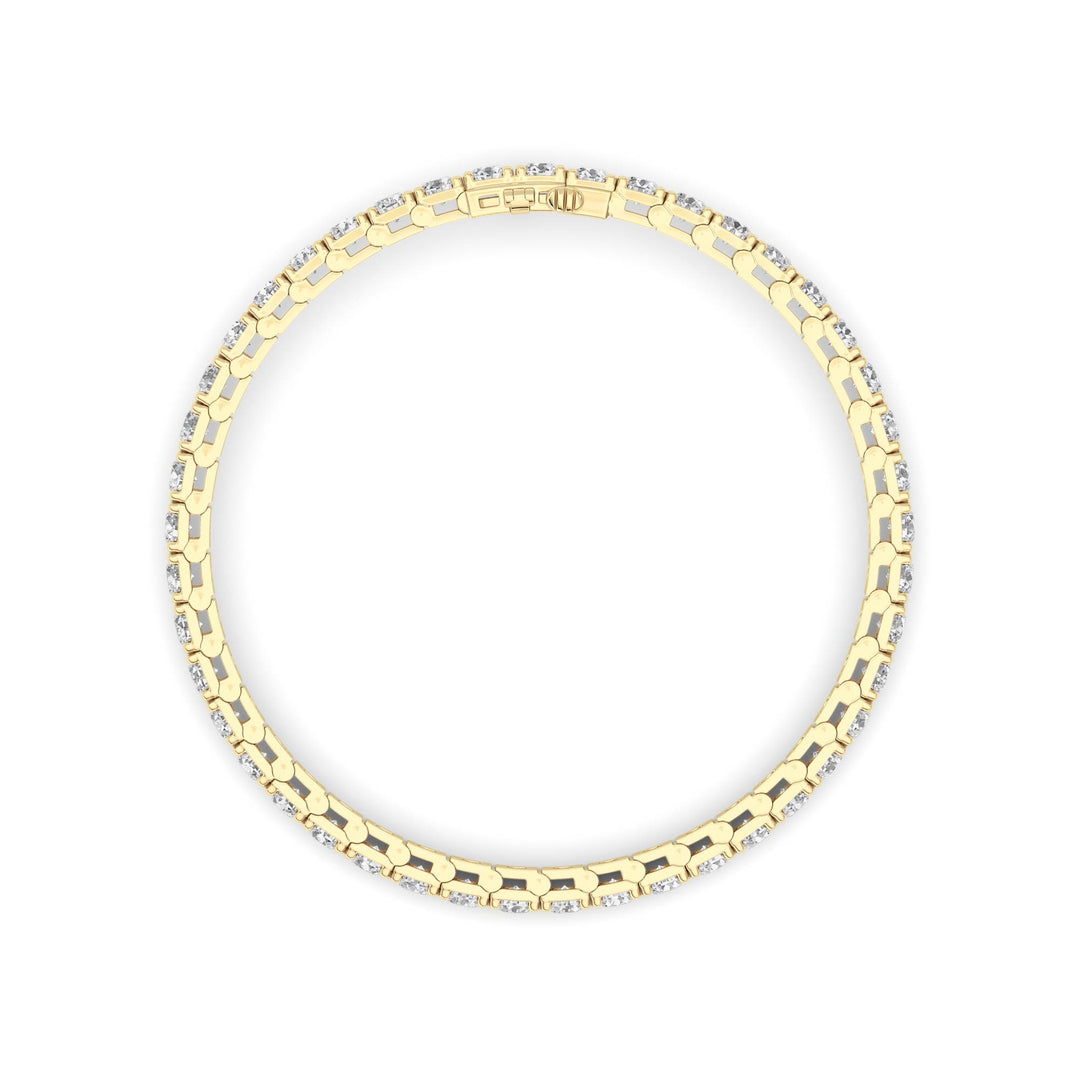 10Cttw Round Shaped Lab Grown Diamond (F/VS) Bracelet in 14K Gold