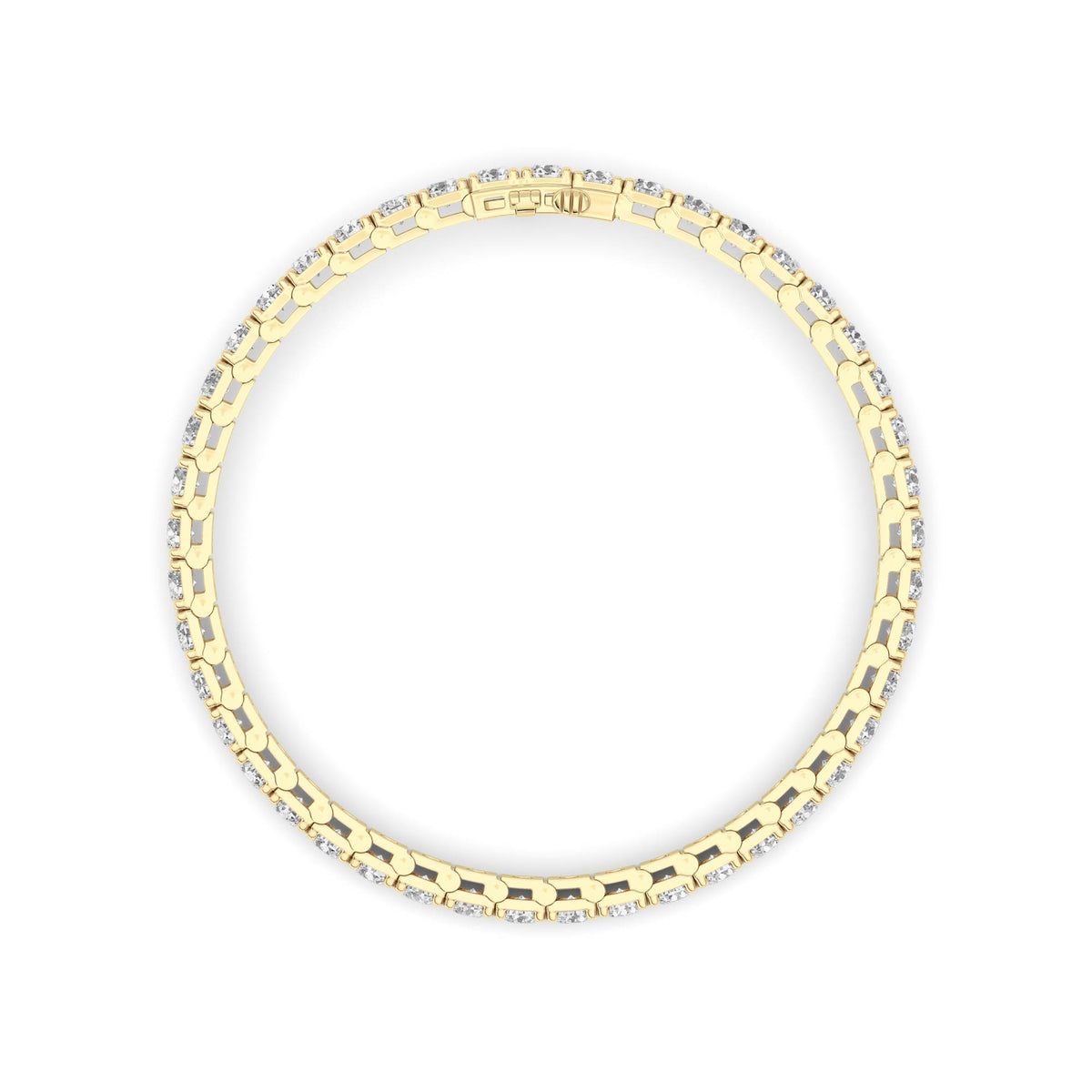 10Cttw Round Shaped Lab Grown Diamond (F/VS) Bracelet in 14K Gold