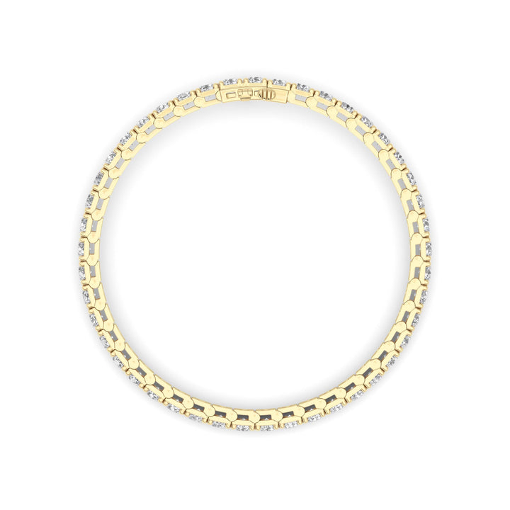 10Cttw Round Shaped Lab Grown Diamond (F/VS) Bracelet in 14K Gold
