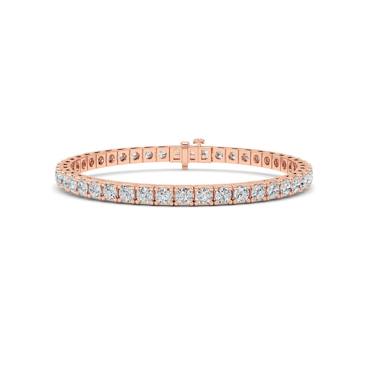 10Cttw Round Shaped Lab Grown Diamond (F/VS) Bracelet in 14K Gold