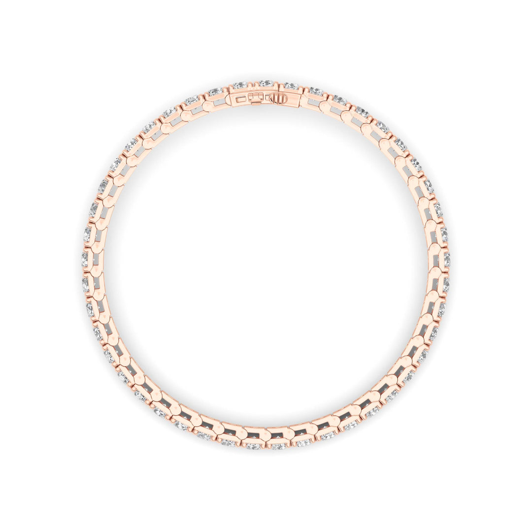 10Cttw Round Shaped Lab Grown Diamond (F/VS) Bracelet in 14K Gold