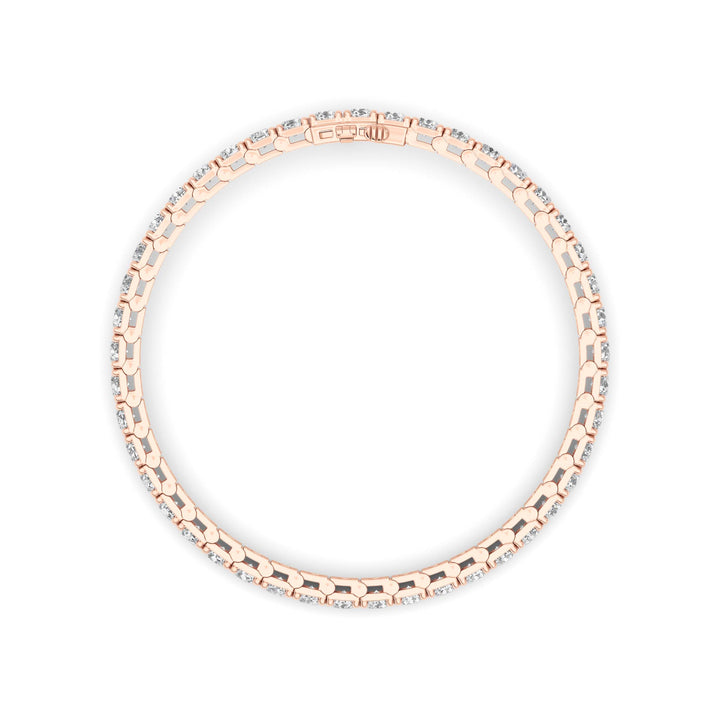 10Cttw Round Shaped Lab Grown Diamond (F/VS) Bracelet in 14K Gold