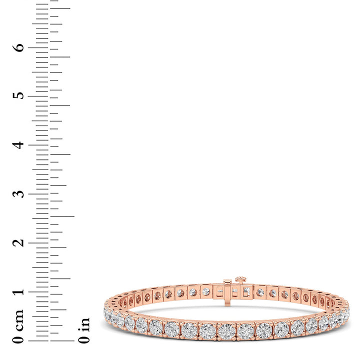 10Cttw Round Shaped Lab Grown Diamond (F/VS) Bracelet in 14K Gold
