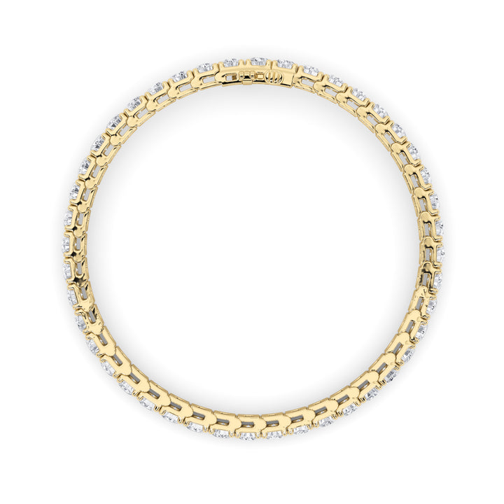 10.25Cttw Round Shaped Lab Grown Diamond (F/VS) Bracelet in 14K Gold