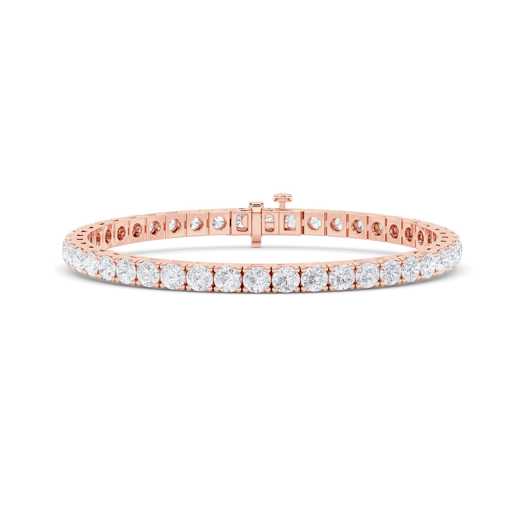 10.25Cttw Round Shaped Lab Grown Diamond (F/VS) Bracelet in 14K Gold
