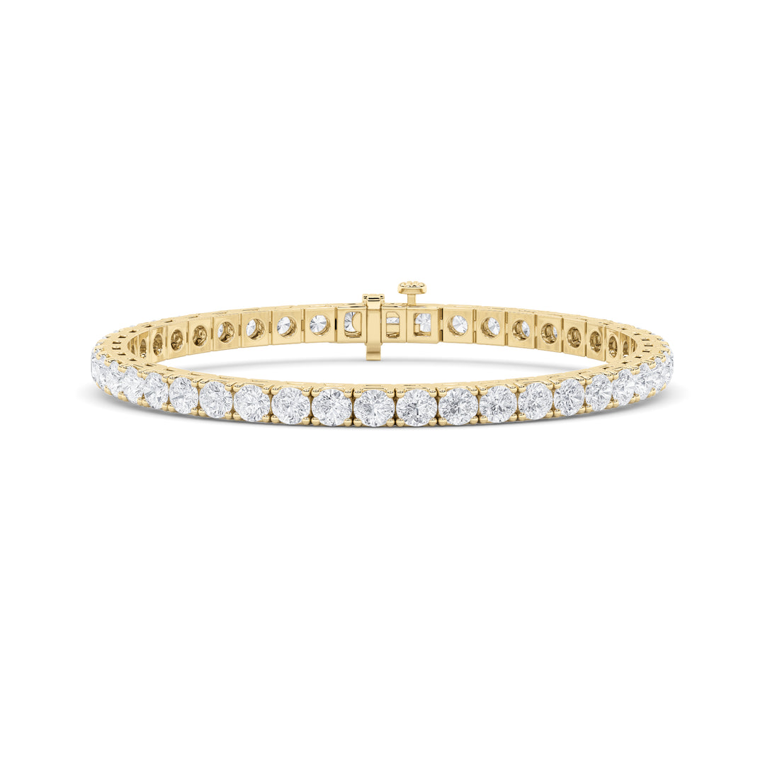 8Cttw Round Shaped Lab Grown Diamond (F/VS) Bracelet in 14K Gold