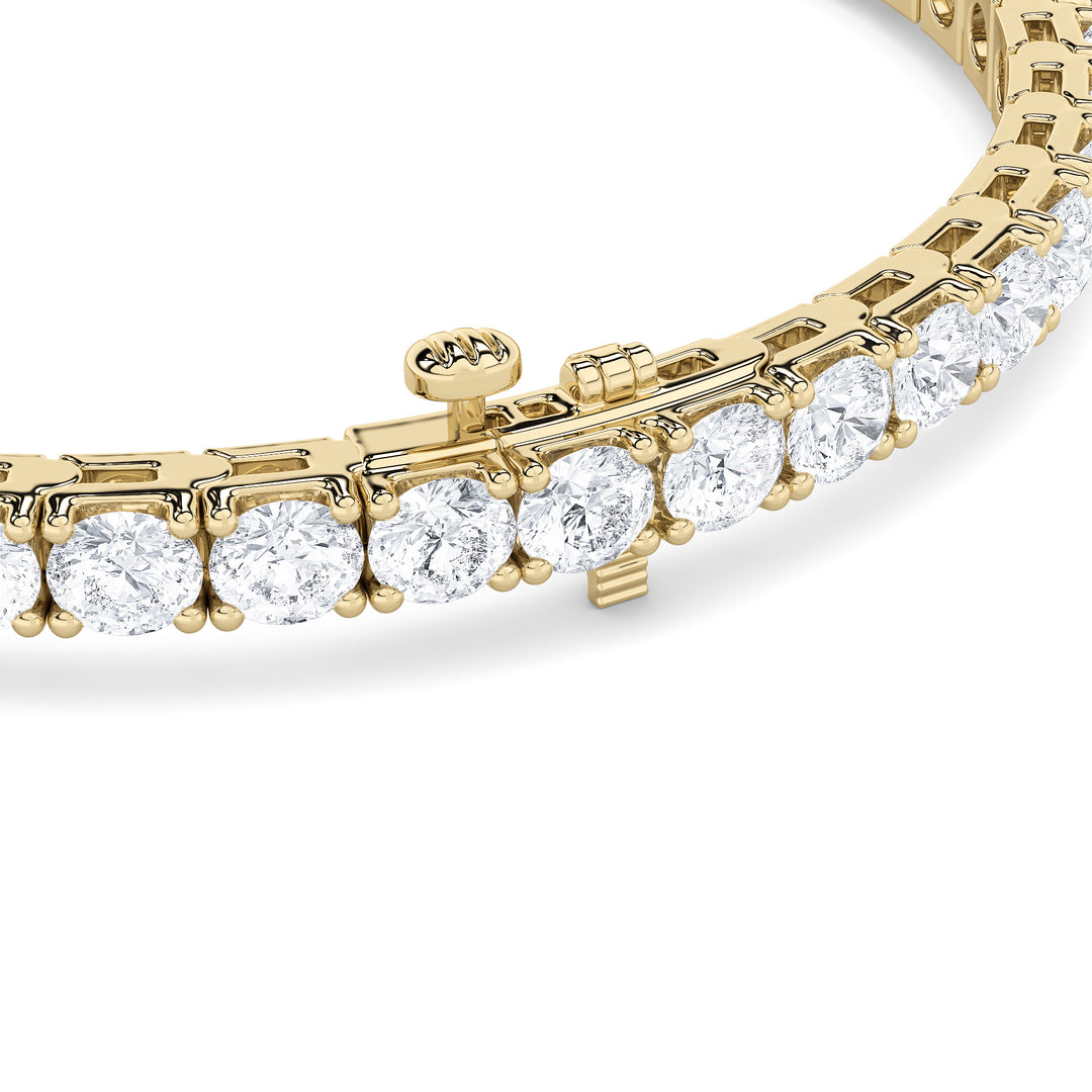 9Cttw Round Shaped Lab Grown Diamond (F/VS) Bracelet in 14K Gold