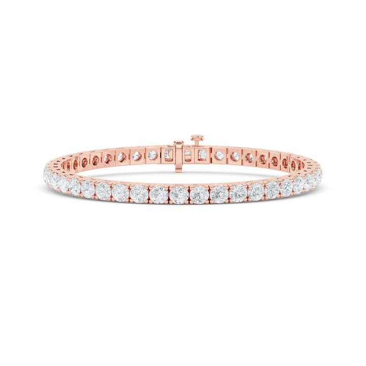 9Cttw Round Shaped Lab Grown Diamond (F/VS) Bracelet in 14K Gold