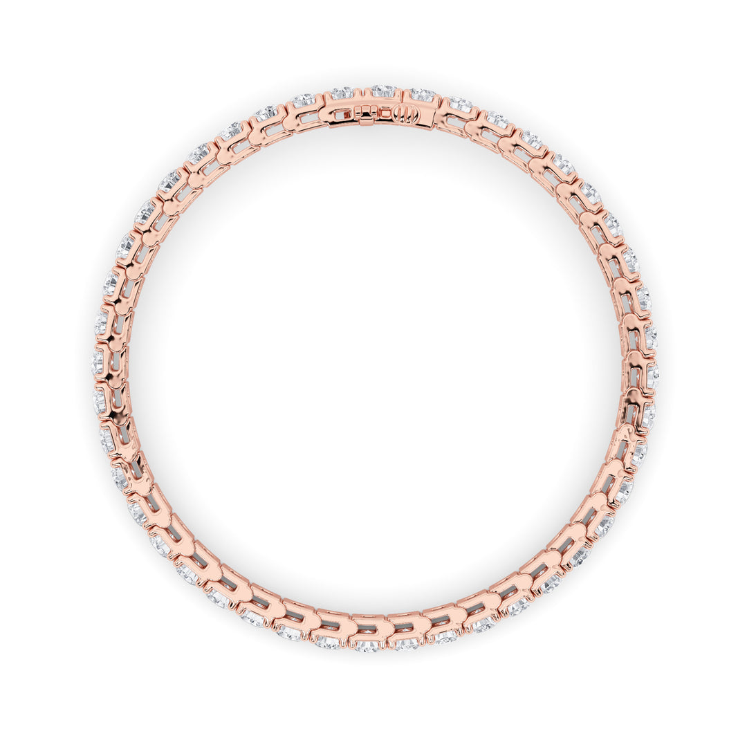 9Cttw Round Shaped Lab Grown Diamond (F/VS) Bracelet in 14K Gold