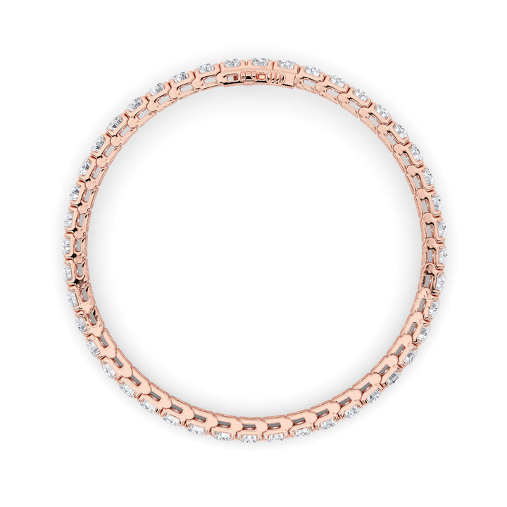 9Cttw Round Shaped Lab Grown Diamond (F/VS) Bracelet in 14K Gold