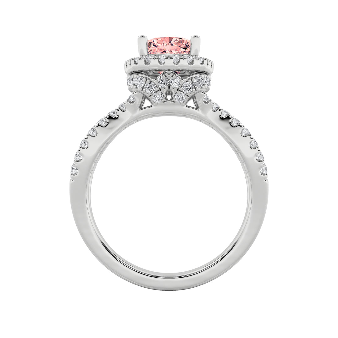 2Cttw Elongated Cushion Shaped Lab Grown Diamond (F/VS) Ring in 14K Gold