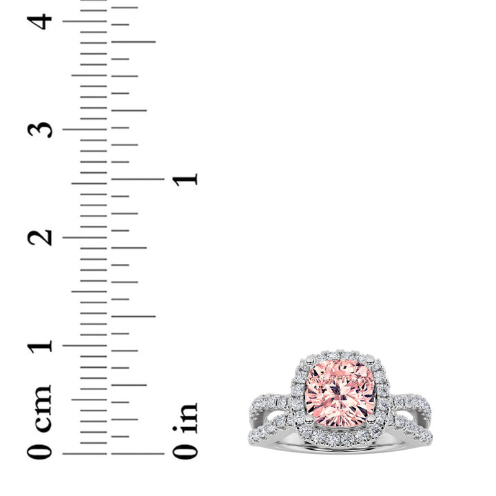 2Cttw Elongated Cushion Shaped Lab Grown Diamond (F/VS) Ring in 14K Gold