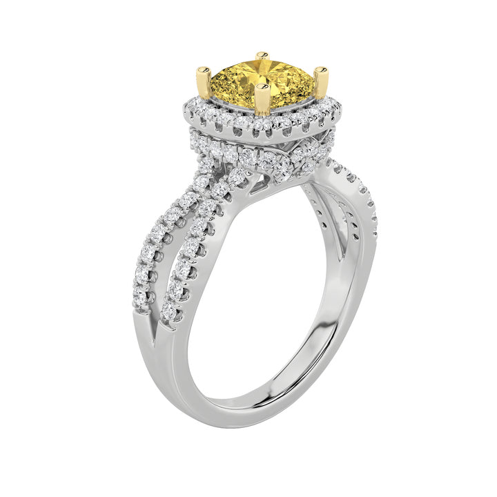 2.25Cttw Elongated Cushion Shaped Lab Grown Diamond (F/VS) Ring in 14K Gold