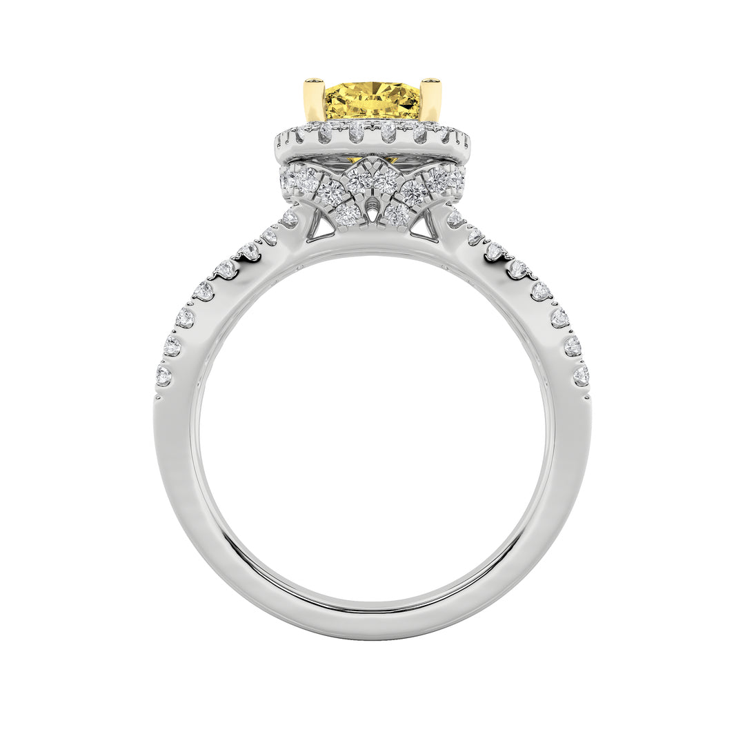 2.25Cttw Elongated Cushion Shaped Lab Grown Diamond (F/VS) Ring in 14K Gold