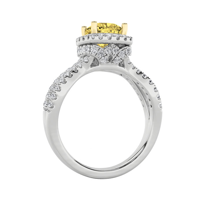 2.25Cttw Elongated Cushion Shaped Lab Grown Diamond (F/VS) Ring in 14K Gold