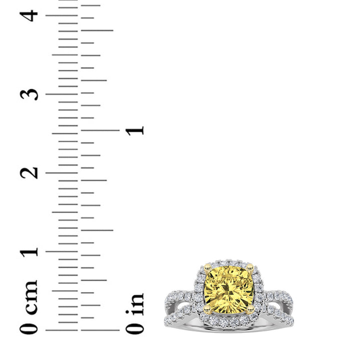 2.25Cttw Elongated Cushion Shaped Lab Grown Diamond (F/VS) Ring in 14K Gold