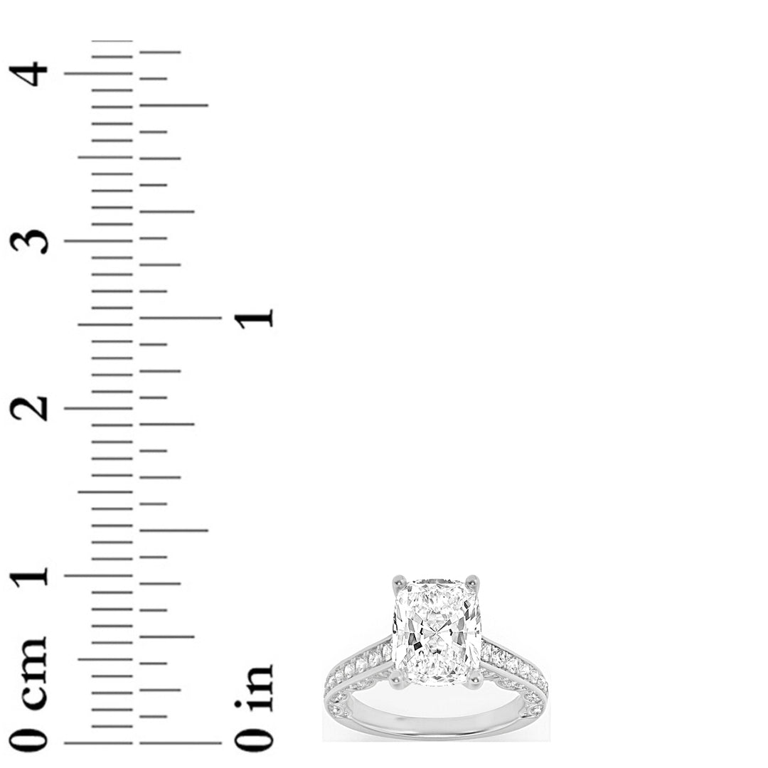 2.5Cttw Elongated Cushion Shaped Lab Grown Diamond (G/VS) Accented Engagement Ring in 14K Gold