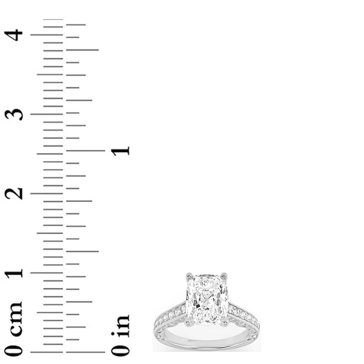 2.5Cttw Elongated Cushion Shaped Lab Grown Diamond (G/VS) Accented Engagement Ring in 14K Gold