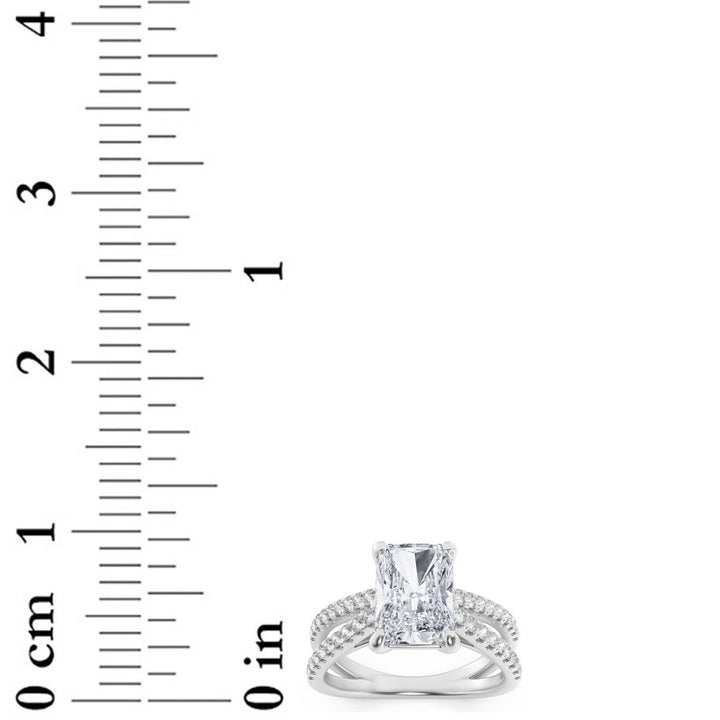 2Cttw Radiant Shaped Lab Grown Diamond (F/VS) Engagement Ring in 14K Gold