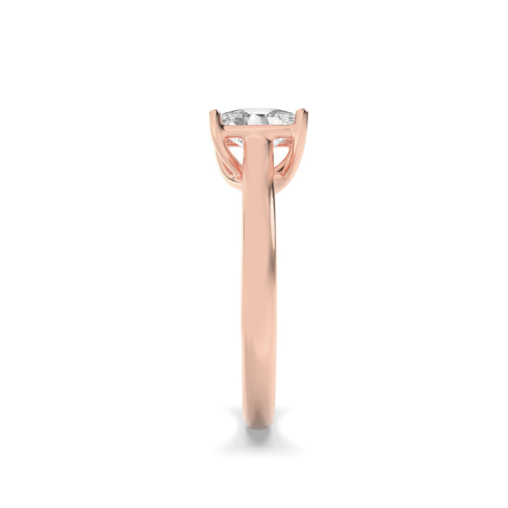 1Cttw Elongated Cushion Shaped Lab Grown Diamond (F/VS) Plain Cathedral Trellis Shank Solitaire Engagement Ring in 14K Gold