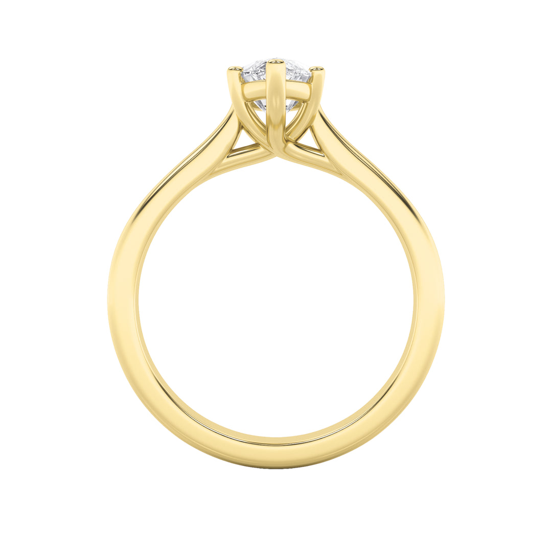2Cttw Marquise Shaped Lab Grown Diamond (F/VS) Plain Cathedral Trellis Shank Solitaire Engagement Ring in 14K Gold