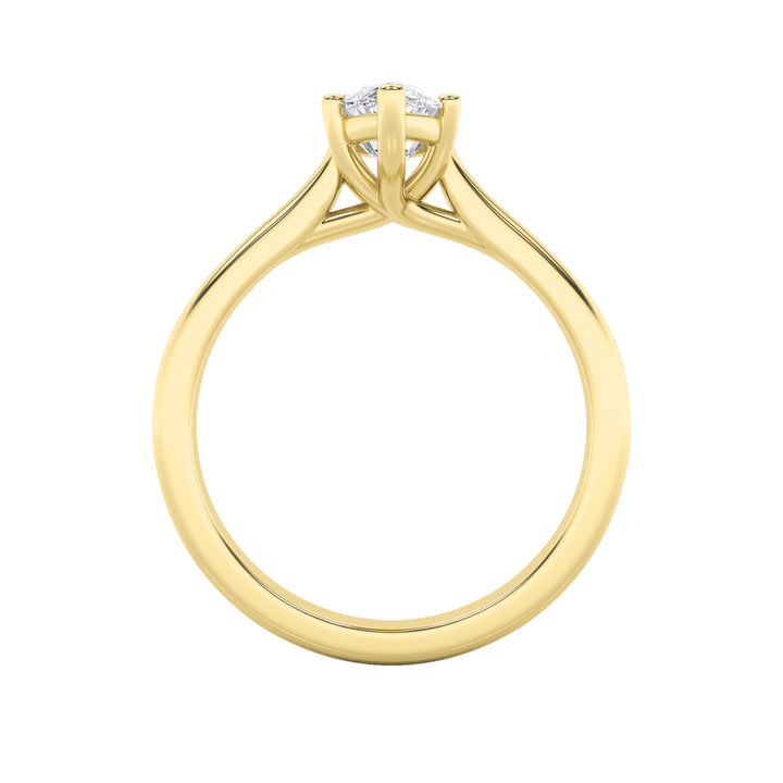 2Cttw Marquise Shaped Lab Grown Diamond (F/VS) Plain Cathedral Trellis Shank Solitaire Engagement Ring in 14K Gold