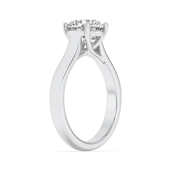 2.5Cttw Round Shaped Lab Grown Diamond (F/VS) Plain Cathedral Trellis Shank Solitaire Engagement Ring in 14K Gold
