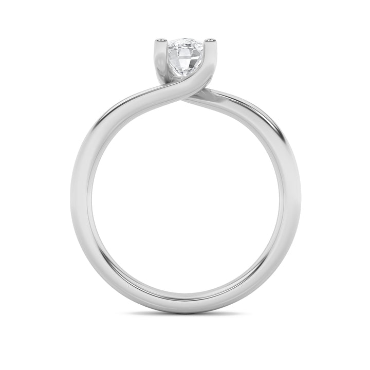 1Cttw Elongated Cushion Shaped Lab Grown Diamond (F/VS) Bypass Shank Engagement Ring in 14K Gold