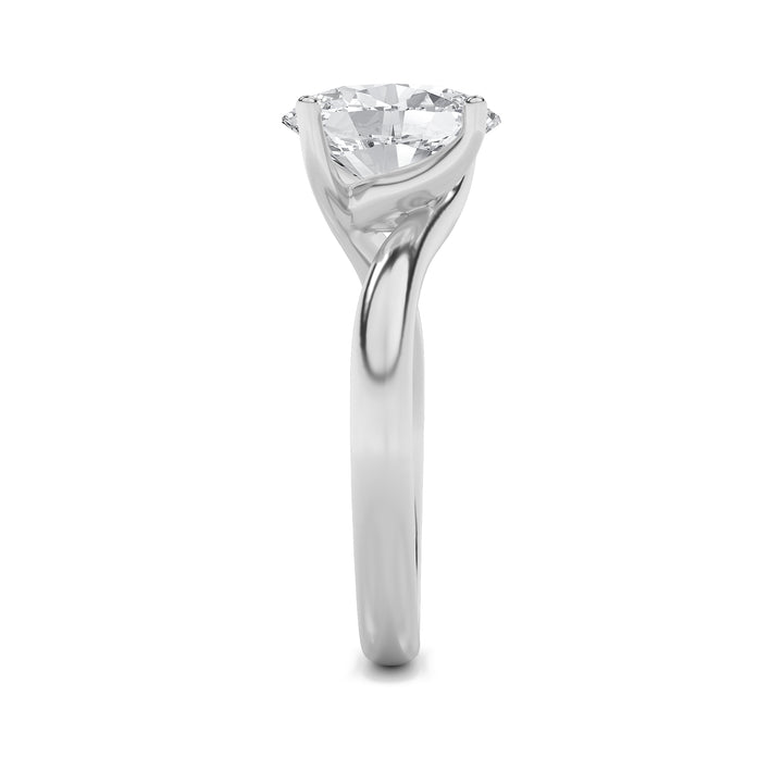 1Cttw Oval Shaped Lab Grown Diamond (F/VS) BypassShank Engagement Ring in 14K Gold