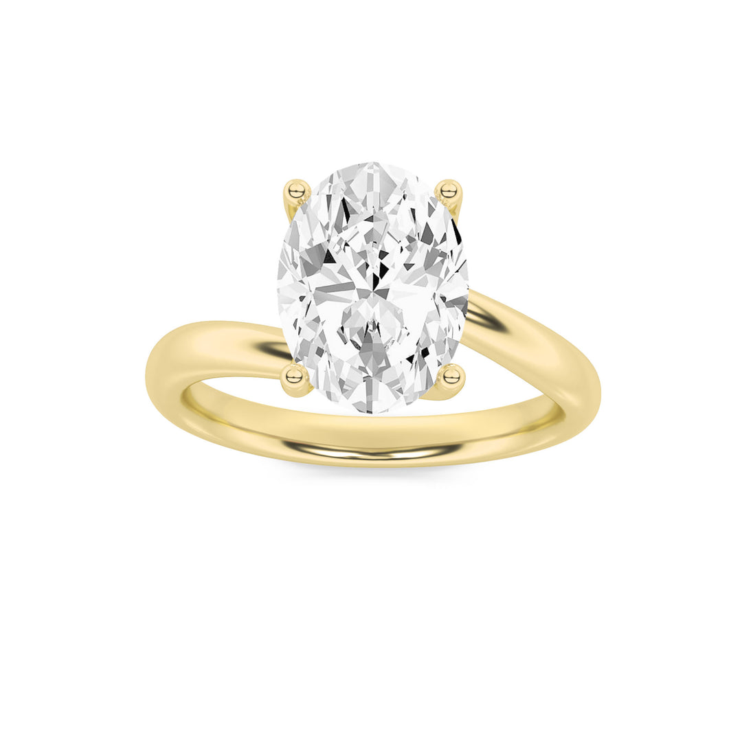 1Cttw Oval Shaped Lab Grown Diamond (F/VS) BypassShank Engagement Ring in 14K Gold
