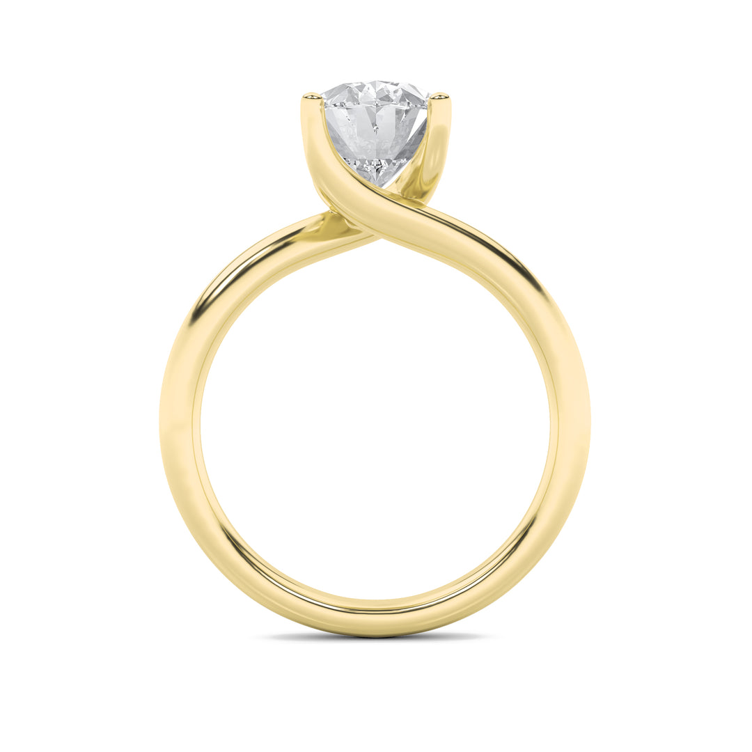 1Cttw Oval Shaped Lab Grown Diamond (F/VS) BypassShank Engagement Ring in 14K Gold