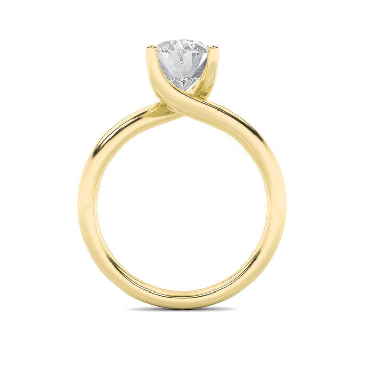 1Cttw Oval Shaped Lab Grown Diamond (F/VS) BypassShank Engagement Ring in 14K Gold