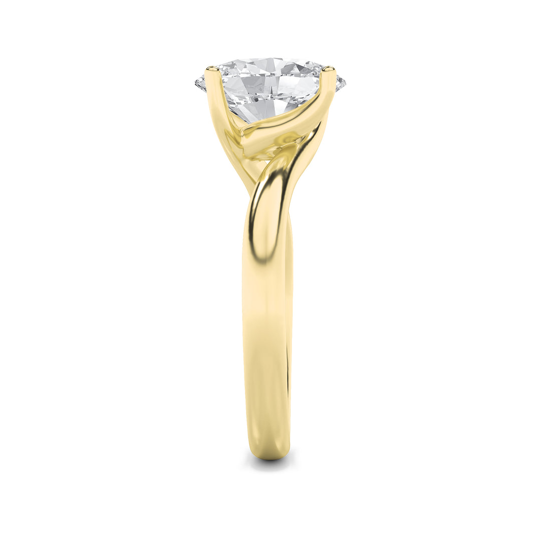 1Cttw Oval Shaped Lab Grown Diamond (F/VS) BypassShank Engagement Ring in 14K Gold