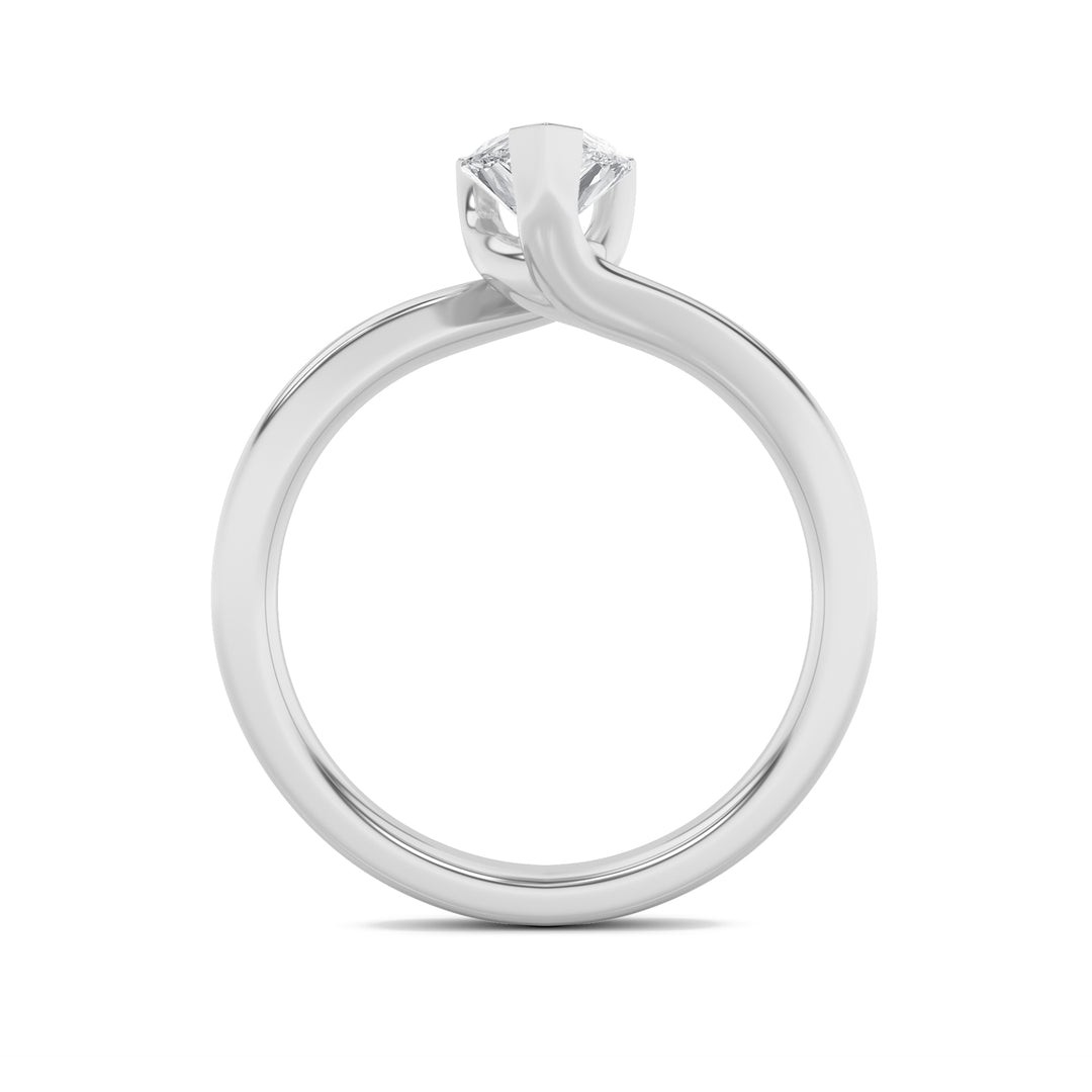 1Cttw Pear Shaped Lab Grown Diamond (F/VS) BypassShank Engagement Ring in 14K Gold