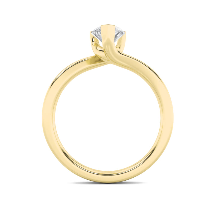 1Cttw Pear Shaped Lab Grown Diamond (F/VS) BypassShank Engagement Ring in 14K Gold