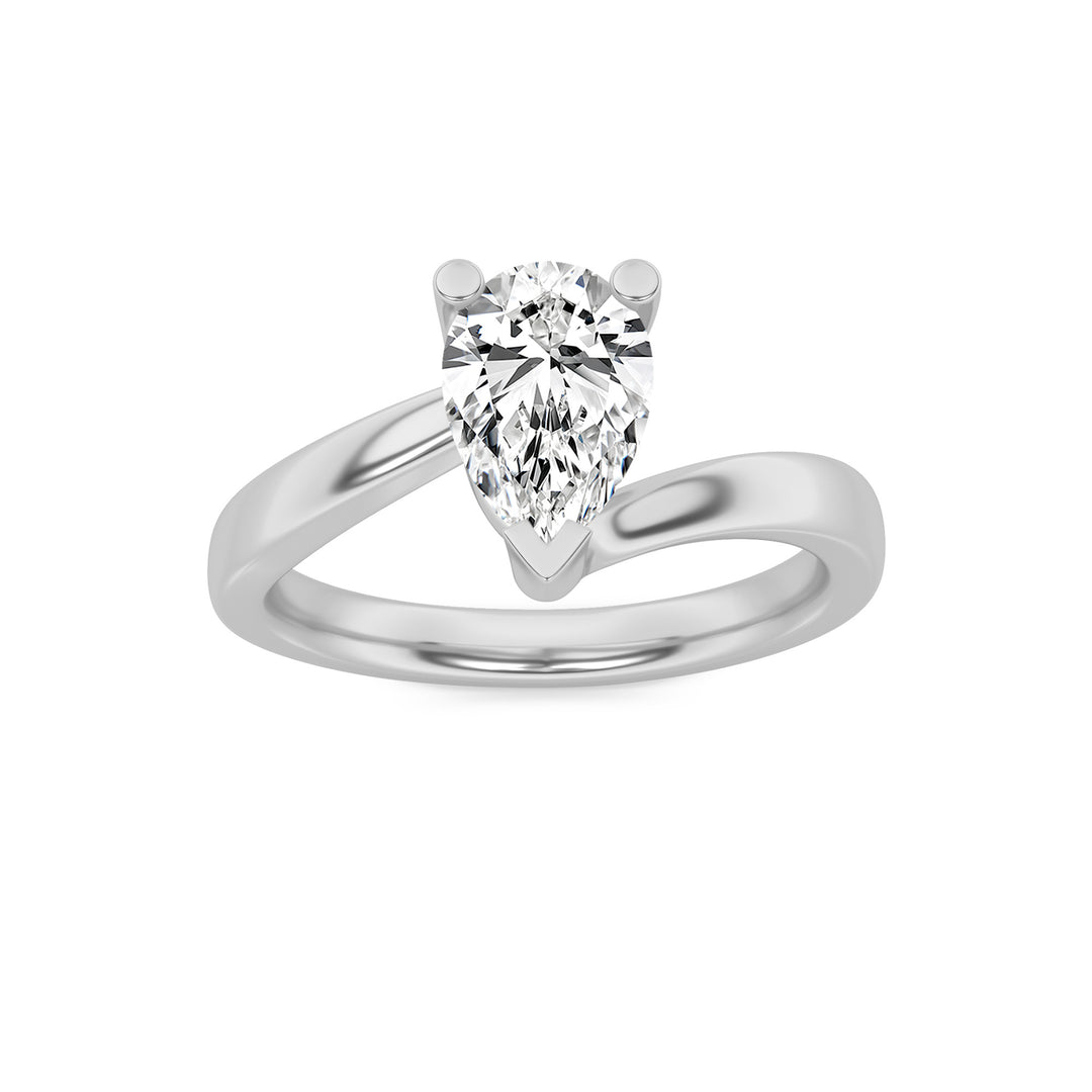 2Cttw Pear Shaped Lab Grown Diamond (F/VS) BypassShank Engagement Ring in 14K Gold