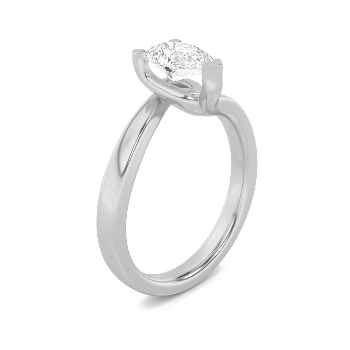 2Cttw Pear Shaped Lab Grown Diamond (F/VS) BypassShank Engagement Ring in 14K Gold