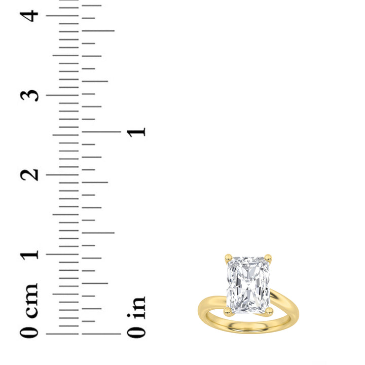 1Cttw Radiant Shaped Lab Grown Diamond (F/VS) Bypass Shank Engagement Ring in 14K Gold