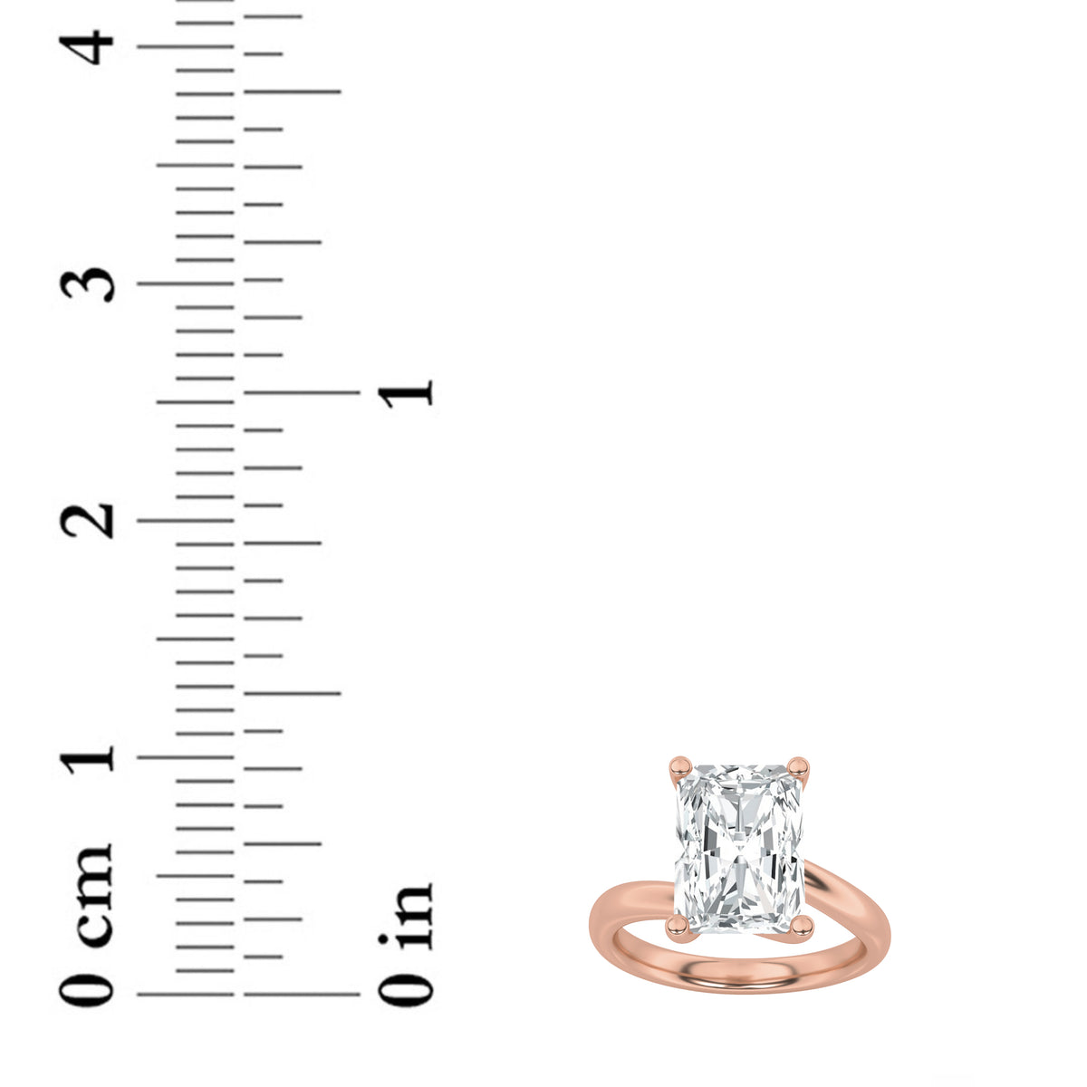 1Cttw Radiant Shaped Lab Grown Diamond (F/VS) Bypass Shank Engagement Ring in 14K Gold