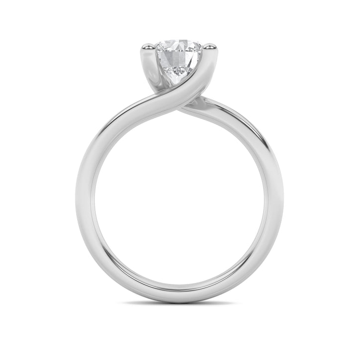 1Cttw Round Shaped Lab Grown Diamond (G/VS) Bypass Shank Engagement Ring in 14K Gold