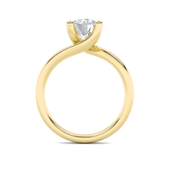 1.5Cttw Round Shaped Lab Grown Diamond (F/VS) Bypass Shank Engagement Ring in 14K Gold