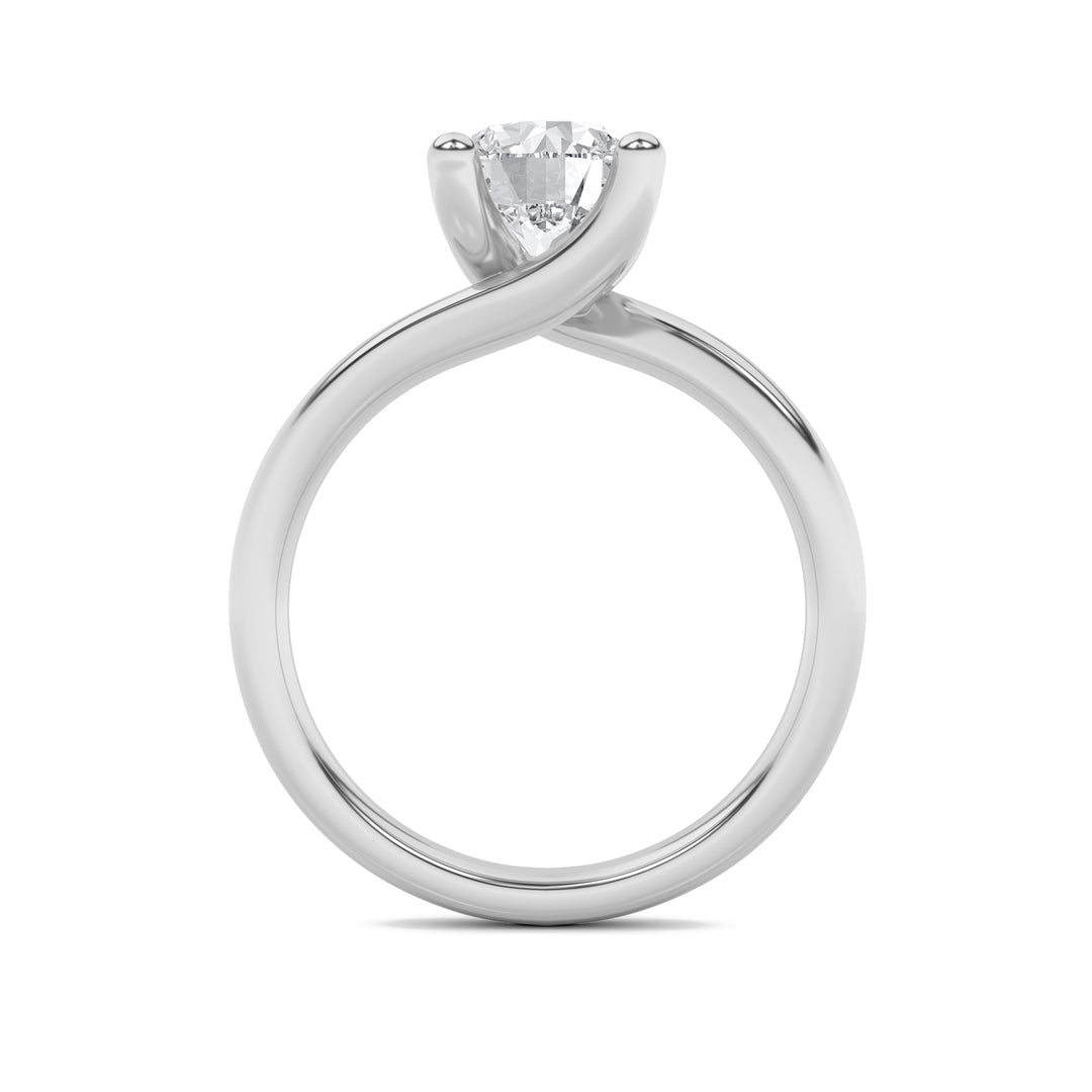 2Cttw Round Shaped Lab Grown Diamond (F/VS) Bypass Shank Engagement Ring in 14K Gold