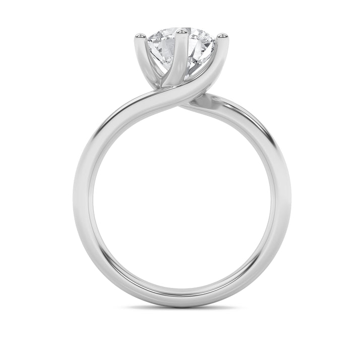 2Cttw Round Shaped Lab Grown Diamond (F/VS) Bypass Shank Engagement Ring in 14K Gold
