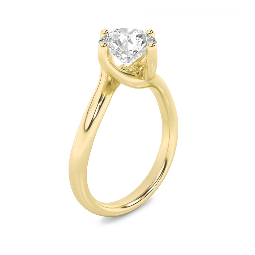 2Cttw Round Shaped Lab Grown Diamond (G/VS) Bypass Shank Engagement Ring in 14K Gold