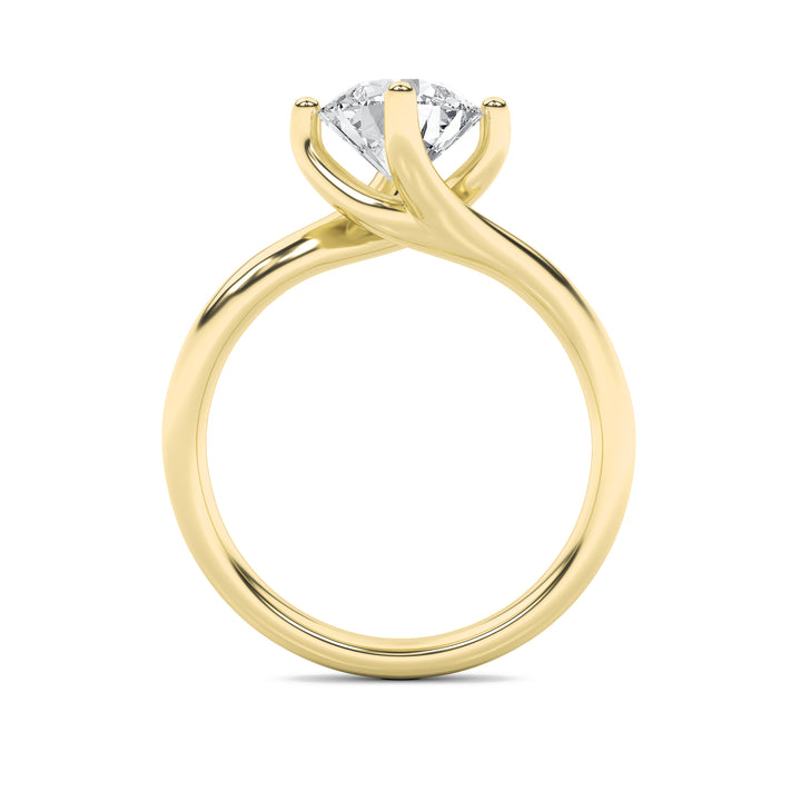 2Cttw Round Shaped Lab Grown Diamond (G/VS) Bypass Shank Engagement Ring in 14K Gold