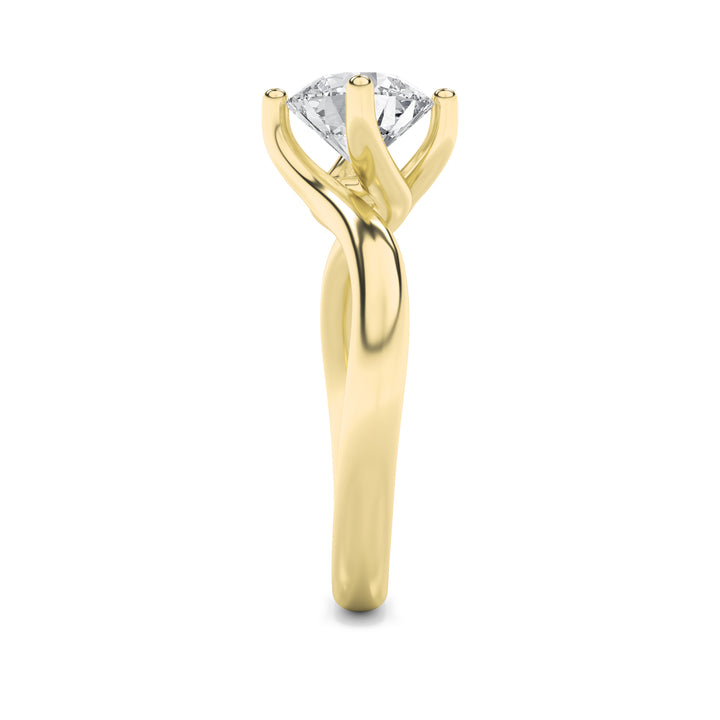 2Cttw Round Shaped Lab Grown Diamond (G/VS) Bypass Shank Engagement Ring in 14K Gold