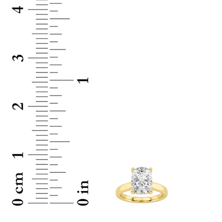 1Cttw Elongated Cushion Shaped Lab Grown Diamond (F/VS) Hidden Halo Cathedral Shank Engagement Ringin 14K Gold