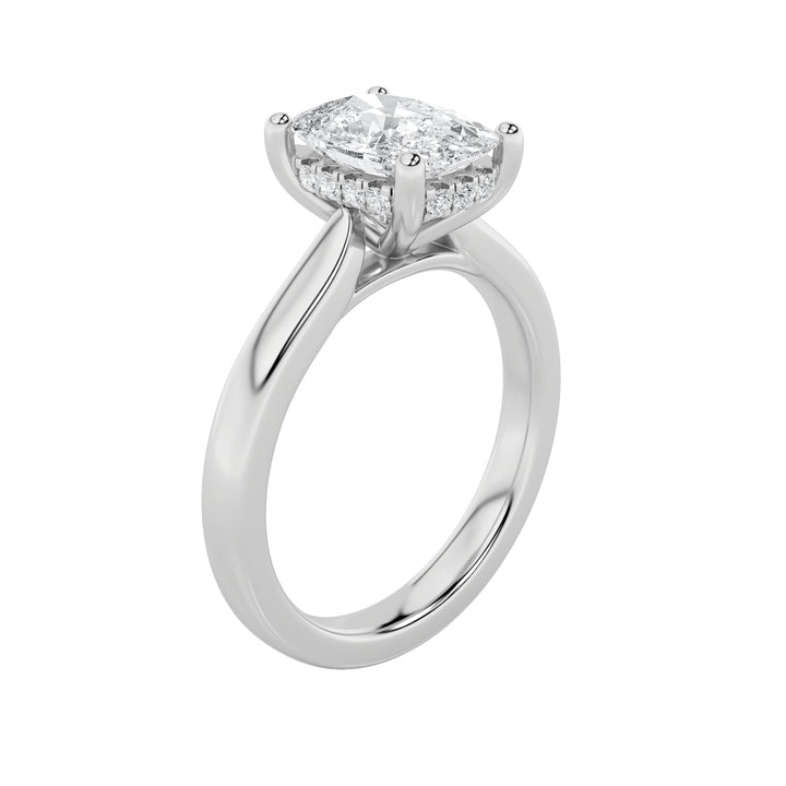 2Cttw Elongated Cushion Shaped Lab Grown Diamond (F/VS) Classic Cathedral Shank Engagement Ring in 14K Gold