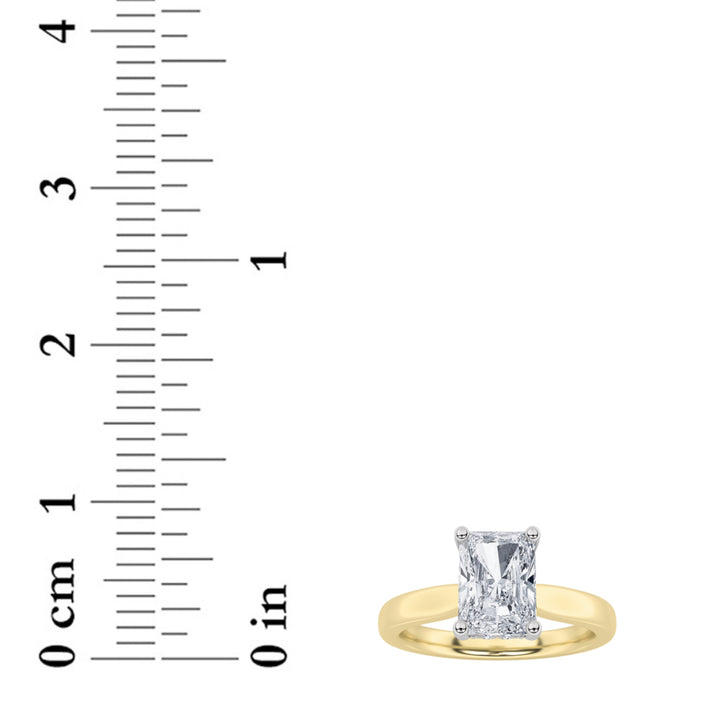 1.5Cttw Radiant Shaped Lab Grown Diamond (F/VVS) Hidden Halo Cathedral Shank Engagement Ring in 14KGold